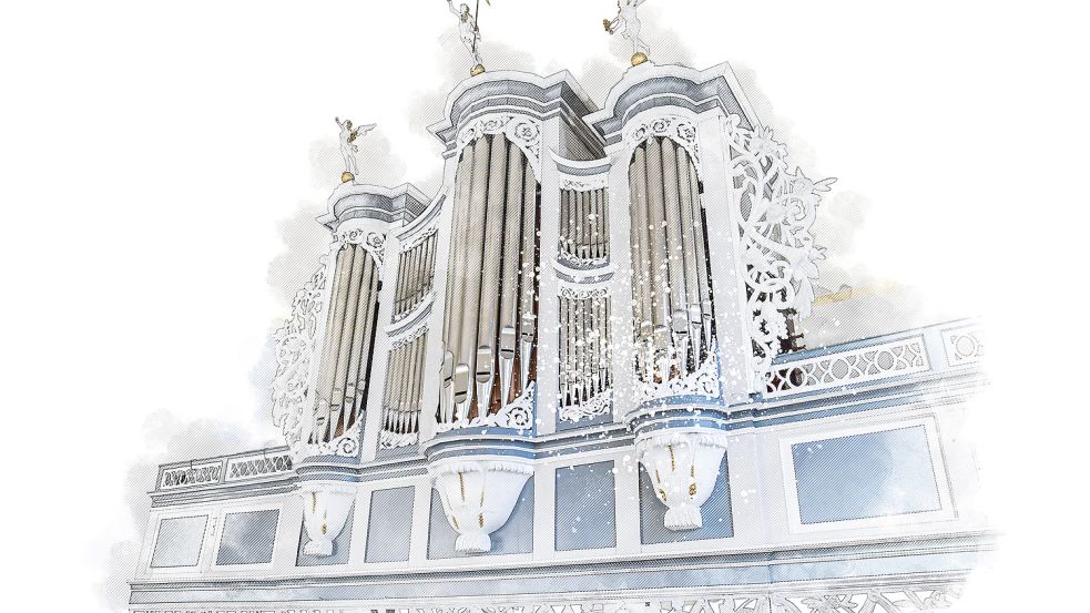 Die Orgel in Uphusen wurde von Wilhelm Caspar Joseph Höffgen gebaut.