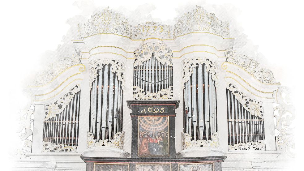1773 wurde die weiße Orgel aus der Kirche in Amdorf gebaut. Foto: Ortgies