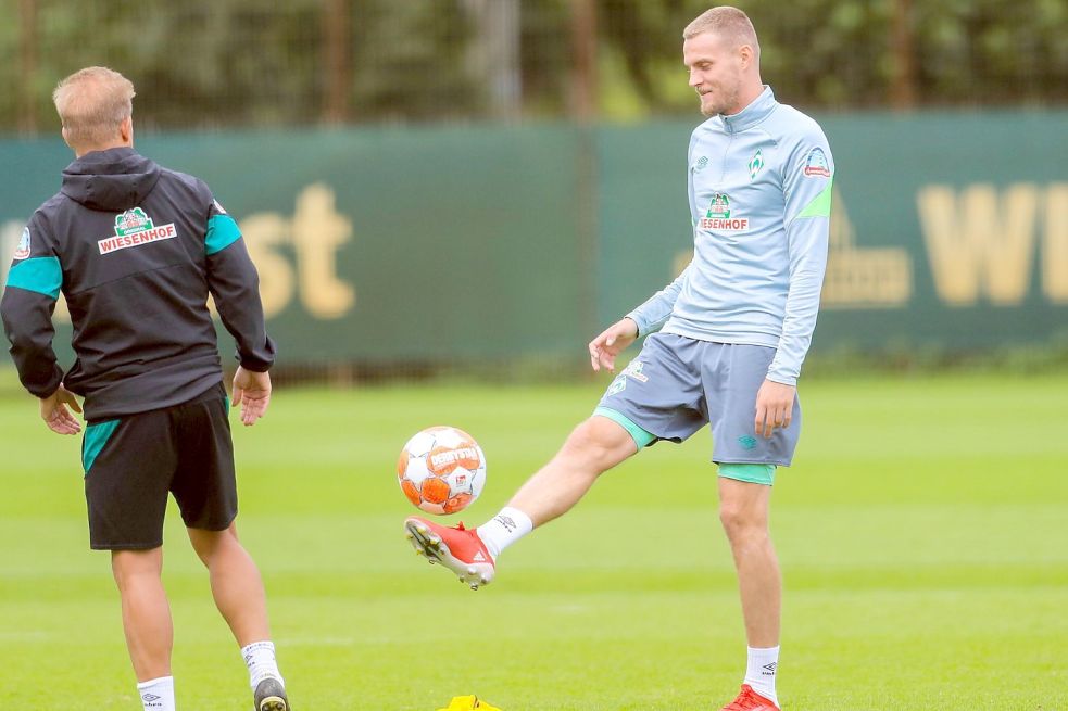 Neuer Hoffnungsträger im Bremer Angriff: Marvin Ducksch (rechts) kam kürzlich von Hannover 96 und könnte am Sonntag gegen Hansa Rostock bereits für den SV Werder auflaufen. Foto: Imago Images/Nordphoto