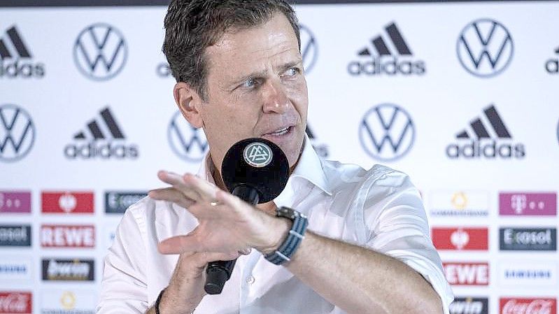 DFB-Direktor Oliver Bierhoff hat die hohen Ziele der deutschen Fußball-Nationalmannschaft bekräftigt. Foto: Thomas Boecker/DFB/dpa