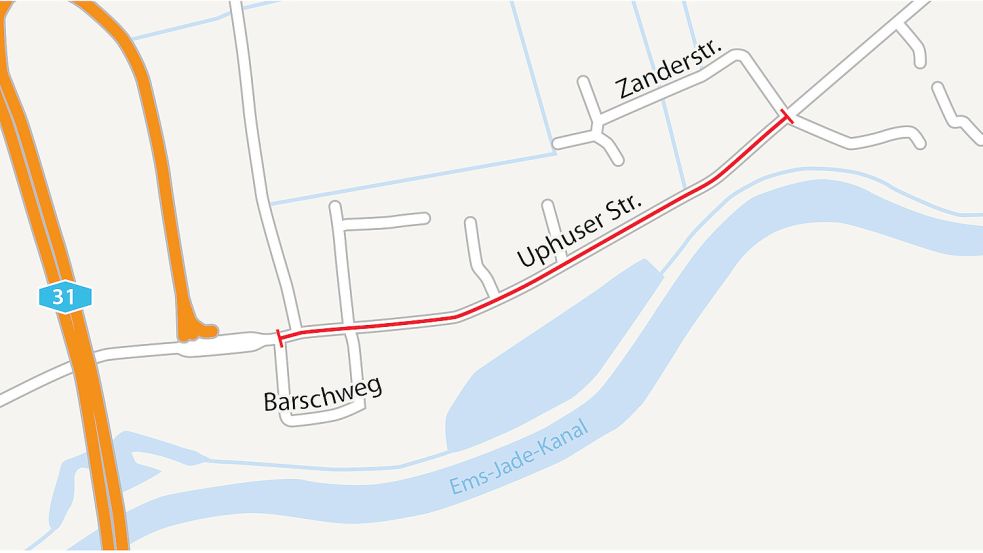 Die Uphuser Straße wird halbseitig gesperrt.