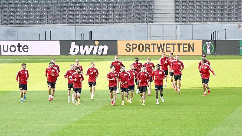 Der 1. FC Union Berlin will im Olympiastadion gegen Maccabi Haifa unbedingt punkten. Foto: Matthias Koch/dpa