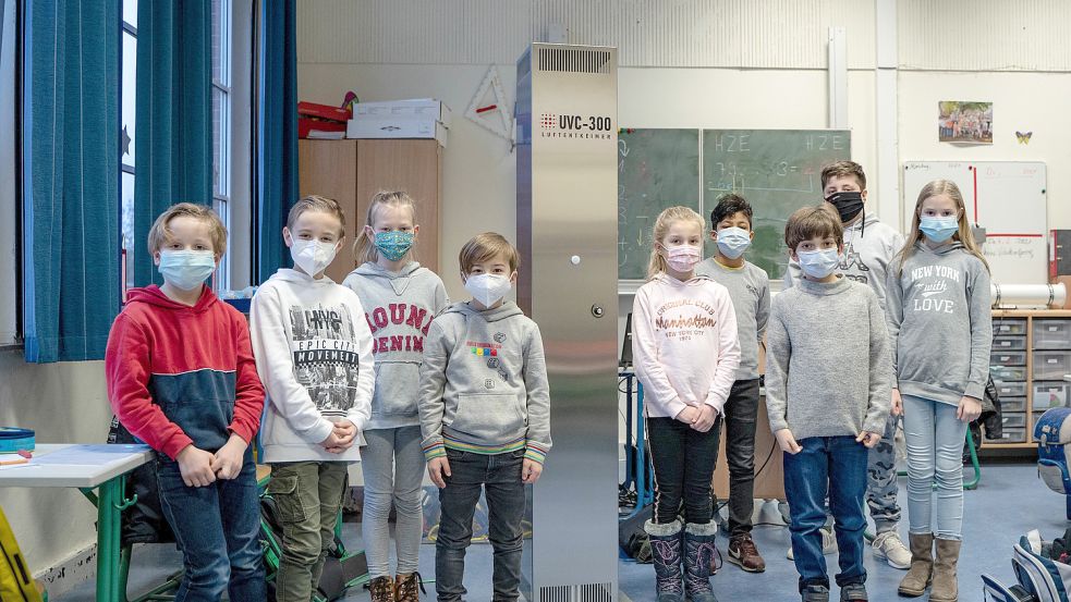 Im Februar war die Grundschule am Wall komplett mit Luftentkeimern ausgestattet worden. Diese hatten Eltern und Sponsoren gezahlt. Foto: Archiv