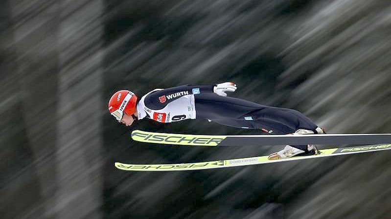 Kombinierer Terence Weber siegte in Ruka. Foto: Jan Woitas/dpa-Zentralbild/dpa