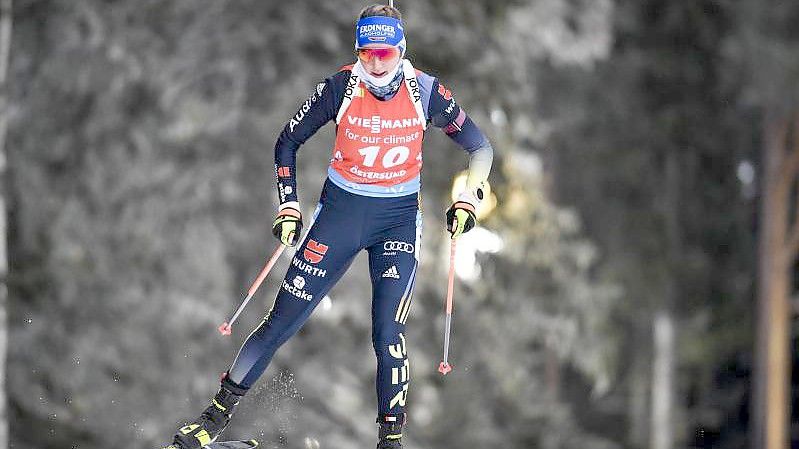 Die Deutsche Franziska Preuß wurde Fünfte in Schweden. Foto: Anders Wiklund/TT NEWS AGENCY/AP/dpa