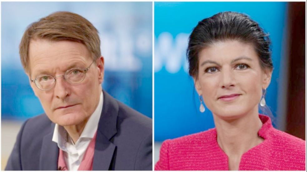 Wenn es um das Thema Corona-Impfung geht, vertreten Karl Lauterbach und Sahra Wagenknecht höchst unterschiedliche Ansichten. Foto: imago images / Jürgen Heinrich / Collage: dab