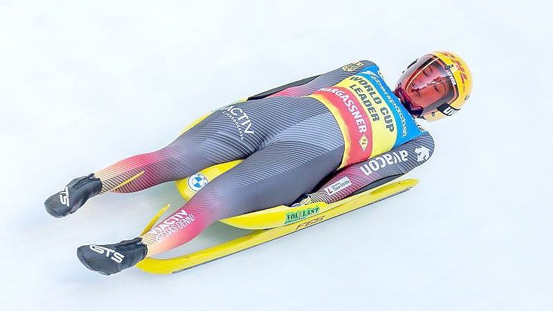 Julia Taubitz gewann in Innsbruck. Foto: Expa/Johann Groder/APA/dpa