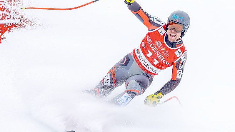 In Kitzbühel ist einmal mehr der Norweger Aleksander Aamodt Kilde der große Abfahrtsfavorit. Foto: Expa/Johann Groder/APA/dpa