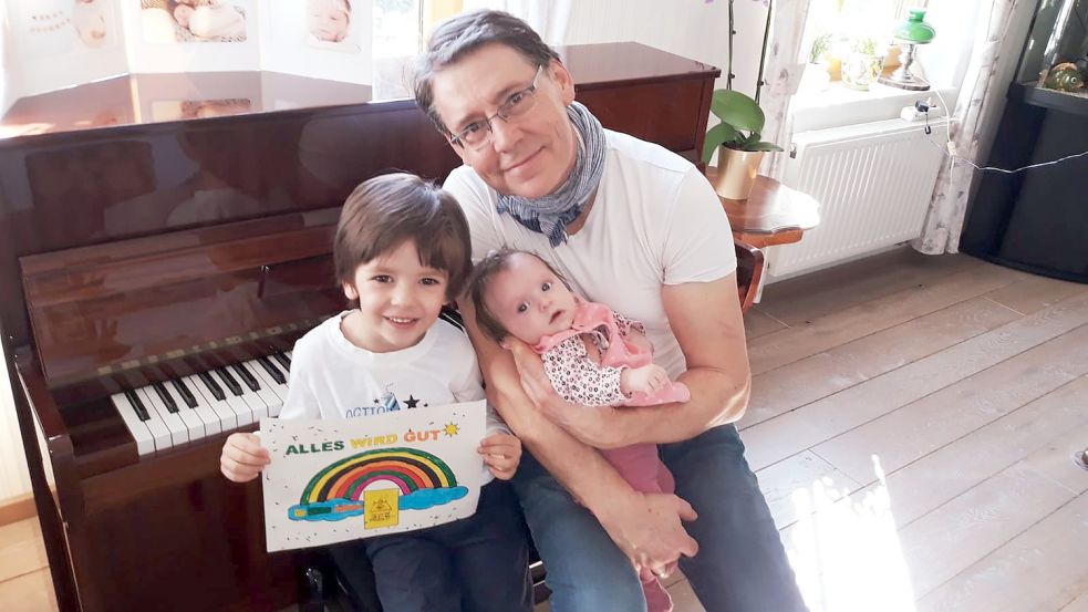 Heinz Lepper mit den Kindern Julian (links) und Anna. Foto: Privat