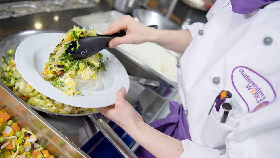 Was kommt in den Mensen von Schulen, Kitas und Unis auf die Teller? Geht es nach der Öko-Lebensmittelbranche, sollte der Anteil an Bio-Lebensmitteln deutlich ausgebaut werden. Foto: dpa-Zentralbild