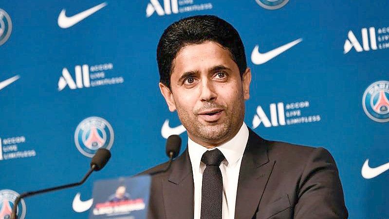 PSG-Präsident Nasser Al-Khelaifi soll nach der Niederlage in Madrid die Nerven verloren haben. Foto: Stephane De Sakutin/AFP/dpa