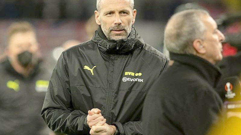 Dortmunds Trainer Marco Rose wechselte im vergangenen Sommer begleitet von großen Erwartungen aus Mönchengladbach zum BVB. Foto: Bernd Thissen/dpa