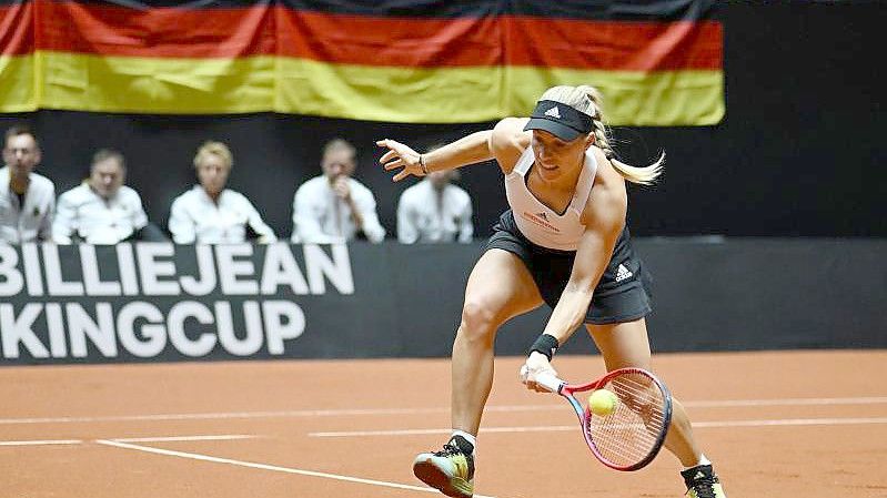 Verlor auch ihr zweites Match in Kasachstan: Angelique Kerber. Foto: Paul Zimmer/DTB/dpa