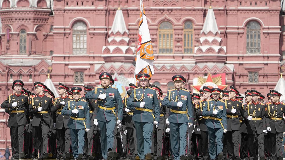 Bei der traditionellen Militärparade in Moskau hielt Russlands Präsident Wladimir Putin eine Rede, die einiges über den Fortgang des Ukraine-Krieges sagt Foto: AP