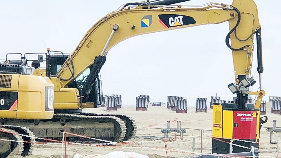 Nicht alle Touristen haben Verständnis für Großbaustellen am Strand. Foto: Budde