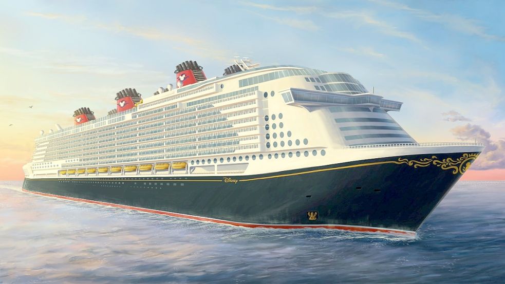 Ein Gemälde von einem Schiff: So soll der von Disney Cruise Line gekaufte Ozeanliner künftig aussehen. Foto: Disney