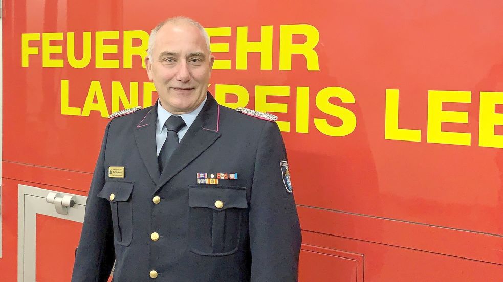 Derbisherige stellvertretende Leeraner Kreisbrandmeister Ralf Heykants kandidiert für den Posten des Kreisbrandmeisters. Eine Neubesetzung muss erfolgen, weil der bisherige Kreisbrandmeister Johann Waten im September zurückgetreten war. Foto: Feuerwehr/Archiv