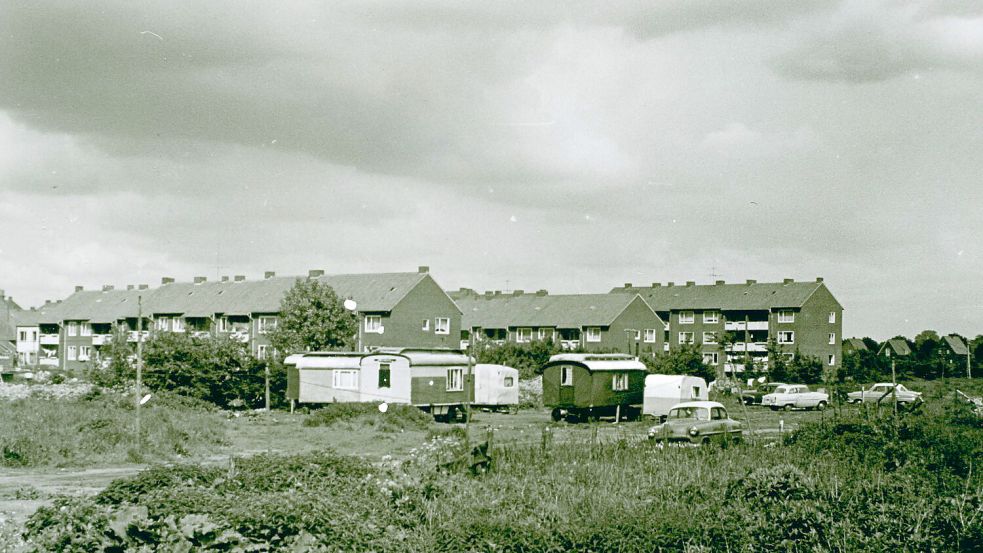 So sah sie vor 70 Jahren aus: die Wagensiedlung der deutschen Sinti in Leer. Archivbild: Stadtarchiv Leer