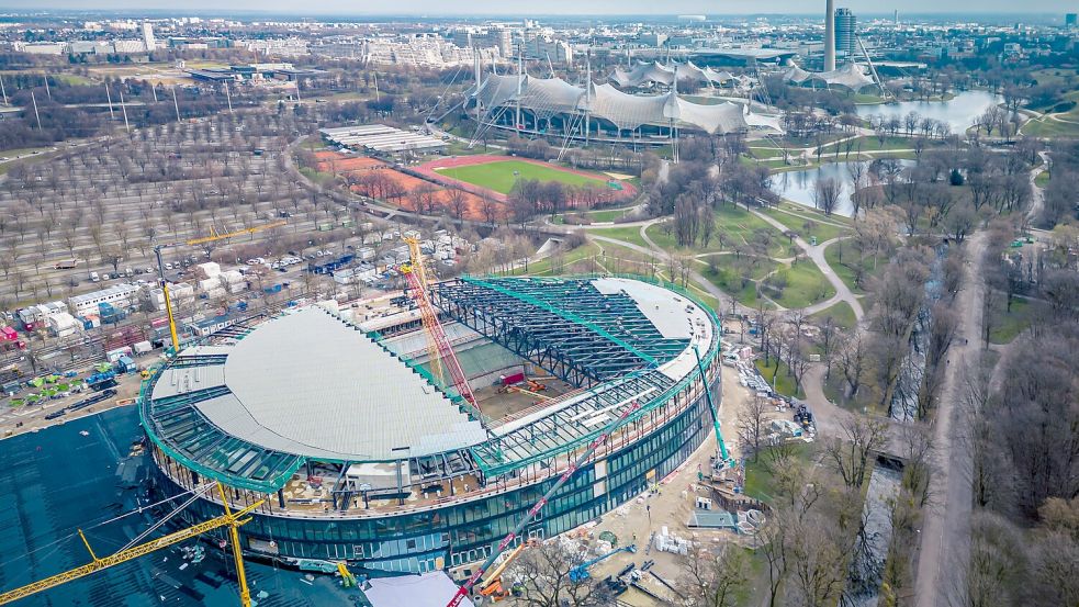 Die neue Arena entsteht im Olympiapark in München. Im Sommer 2024 soll sie fertig sein. Foto: Flo Hagena