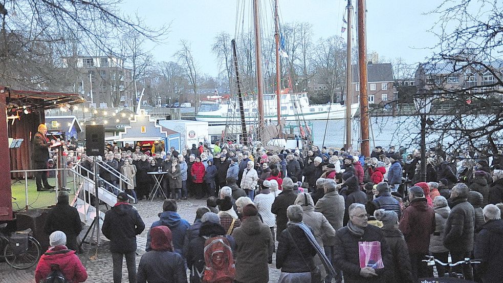 Im vergangenen Jahr fand der Neujahrsempfang in Leer zum ersten Mal auf dem Waageplatz statt. Foto: Wolters/Archiv