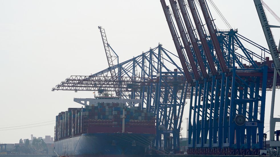 Containerterminal im Hamburger Hafen: Welche Auswirkungen hätte ein „Dexit“ auf die deutsche Wirtschaft? Foto: dpa/ Marcus Brandt