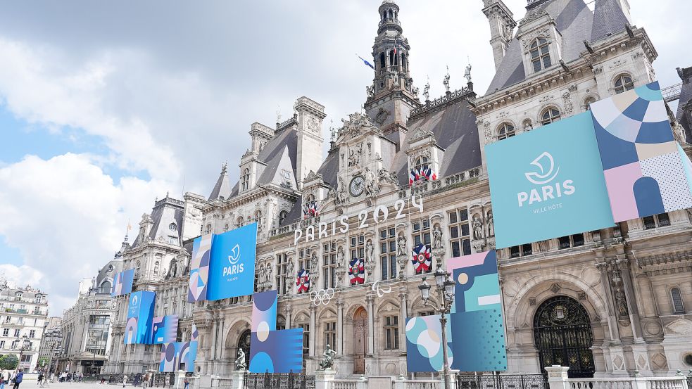 Paris macht sich bereit für den Beginn der Olympischen Spiele am 26. Juli. Foto: dpa/Adam Davy