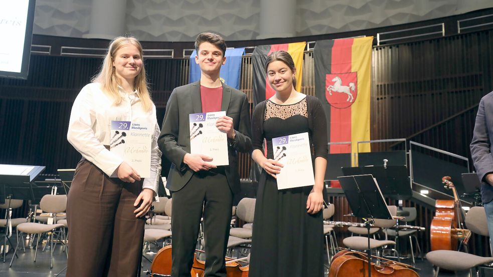 Anna Maria Steinheber (rechts) ist Siegerin des deutschen Lions-Musikpreises. Chiara Holtmann belegte den zweiten Platz vor Luis McCall. Foto: privat