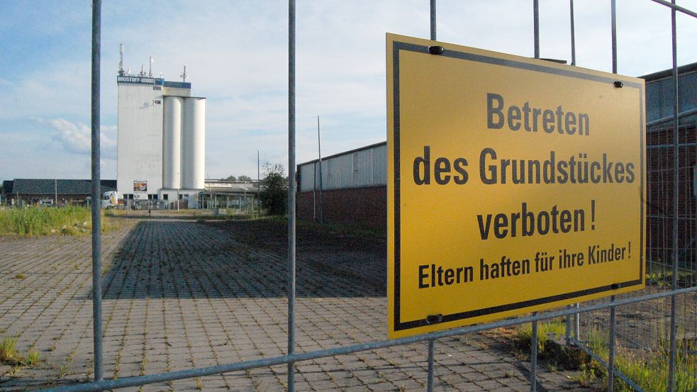 An dieser Stelle im Industriegebiet Aurich-Süd stand bis Februar 2021 ein Lidl-Markt.