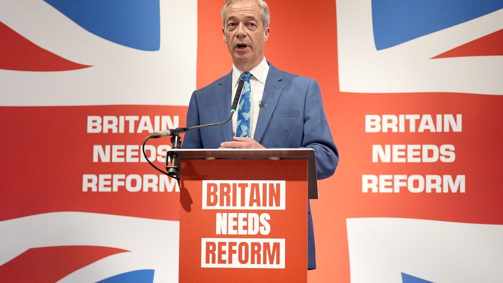 Wahlkampf für die Parlamentswahlen in Großbritannien: Überraschend dabei ist der 60-jährige Nigel Farage. Foto: dpa/Yui Mok