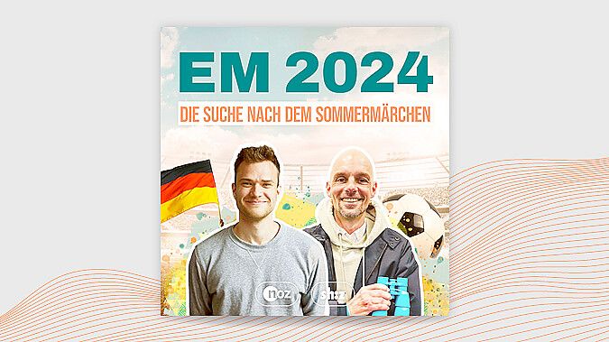 EM-Podcast: Tilman Wrede und Sascha Bodo Sievers sind Hosts des EM-Podcasts. Foto: Grafik: Tinett Kähler