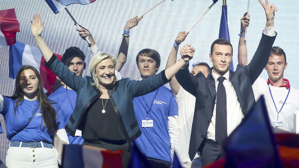 Das Rassemblement National von Marine Le Pen hat die Europawahl in Frankreich klar gewonnen. Wird es auch bald regieren? Foto: dpa/ Thomas Padilla