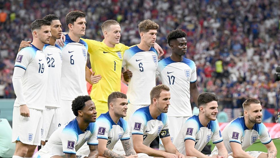 Englands Nationalteam trifft zum EM-Start auf Serbien. Foto: Robert Michael/dpa
