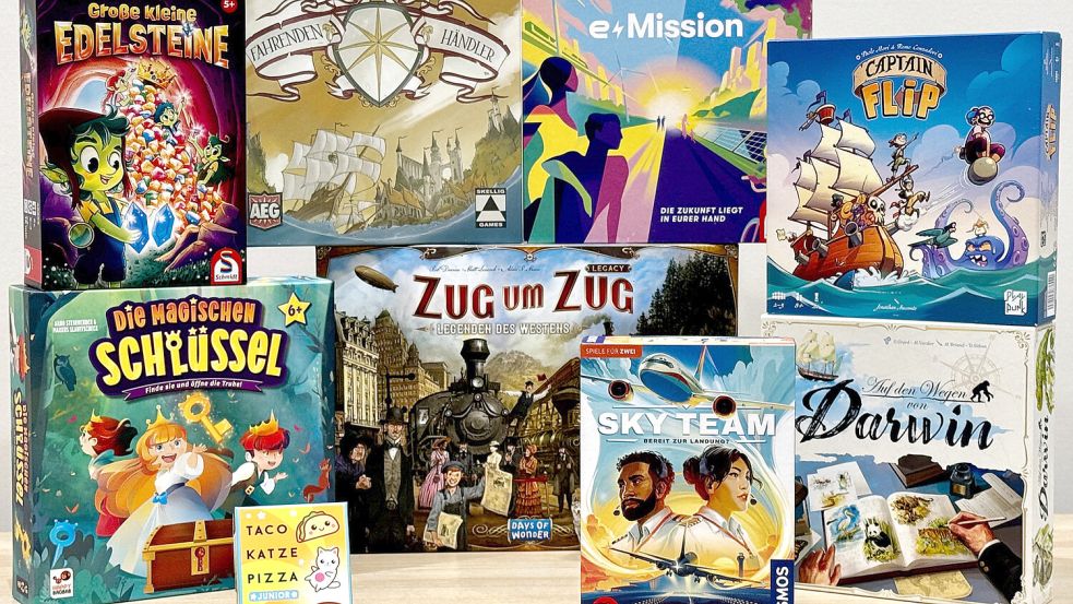 Die nominierten Spiele in den Kategorien „Spiel des Jahres“, Kennerspiel des Jahres“ und „Kinderspiel des Jahres. Foto: Karsten Grosser