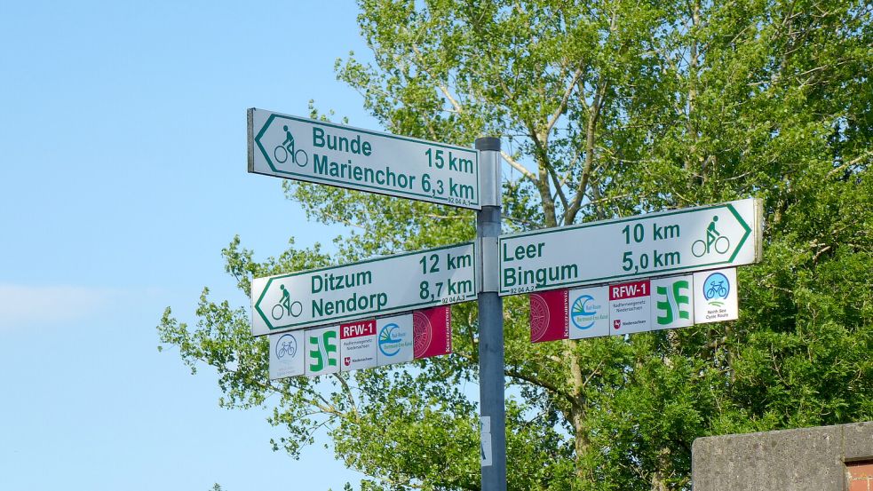 Das Radwegenetz in der Region ist bestens ausgeschildert. Foto: ostfriesland.travel