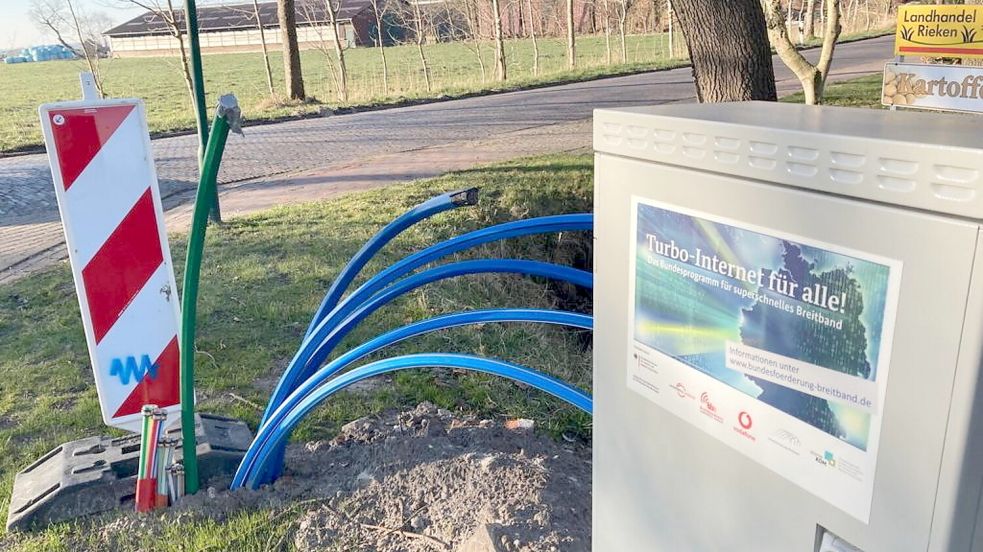 Turbo-Internet für alle versprachen Landkreis Aurich und Vodafone an den zahllosen Kabel-Baustellen. Foto: Aiko Recke