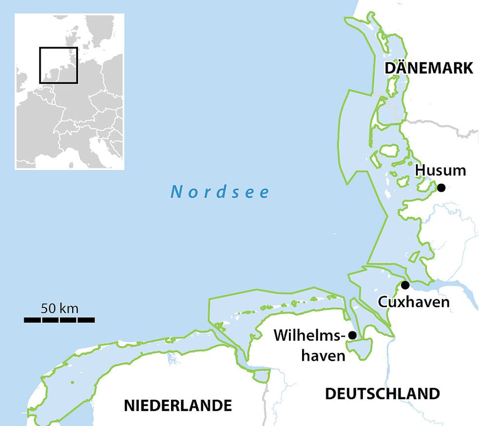 Diese Grafik zeigt das Weltnaturerbe Wattenmeer. Grafik: DPA