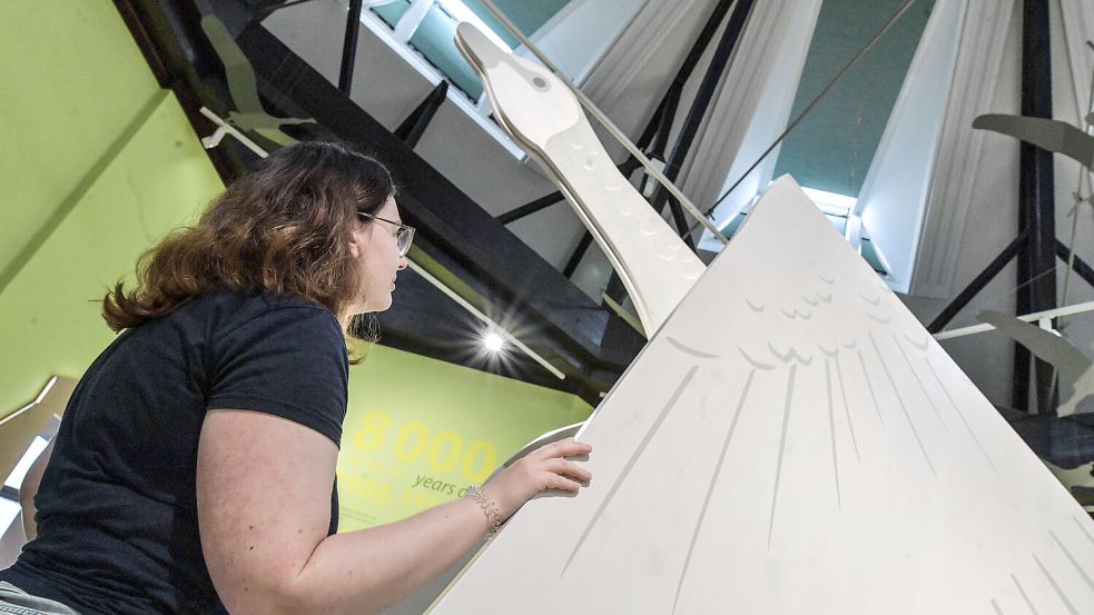 Charlotte Pauling leistet ein Freiwilliges Ökologisches Jahr im Nationalparkhaus in Greetsiel. Dort gibt es auch Informationen über die Vögel im Wattenmeer. Foto: Ortgies