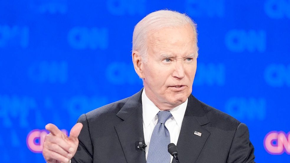 US-Präsident Joe Biden hat bei der TV-Debatte gegen seinen Kontrahenten Donald Trump keine gute Figur gemacht. Foto: Gerald Herbert/AP