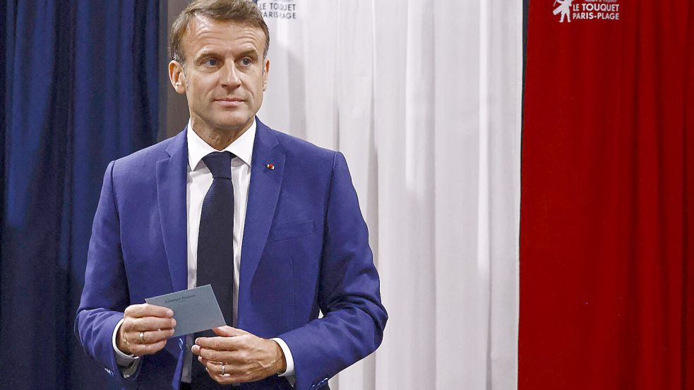 Unruhige Zeit für Frankreichs Präsident Emmanuel Macron. Foto: dpa/Reuters Pool/AP