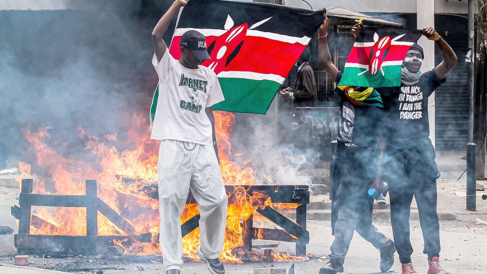 Die Proteste in Kenia richten sich gegen die Politik der Regierung. Foto: Boniface Muthoni/dpa