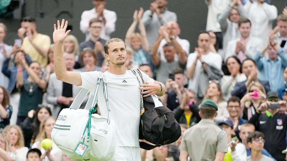 Alexander Zverev ist in Wimbledon an Taylor Fritz gescheitert. Foto: Kirsty Wigglesworth/AP/dpa