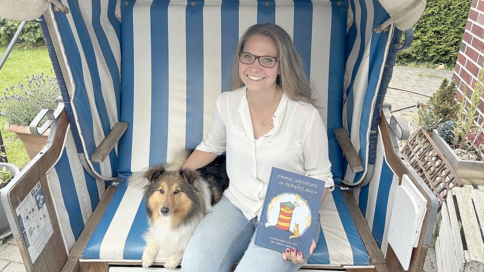 Künstlerin Sabrina Bartsch und Hundedame Emma fühlen sich wohl in ihrer Wahlheimat Ostfriesland. Foto: Groenendaal