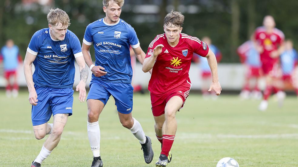 Joshua Dudock erzielte seine ersten Kickers-Tore und schnürte einen Dreierpack. Fotos: Doden/Emden