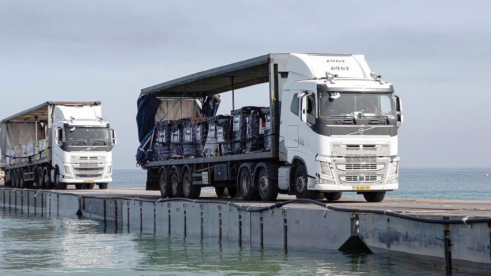 Künftig sollen Hilfsgüter über einen Hafen in Israel nach Gaza gelangen. Foto: Staff Sgt. Malcolm Cohens-Ashley/U.S. Army/AP/dpa