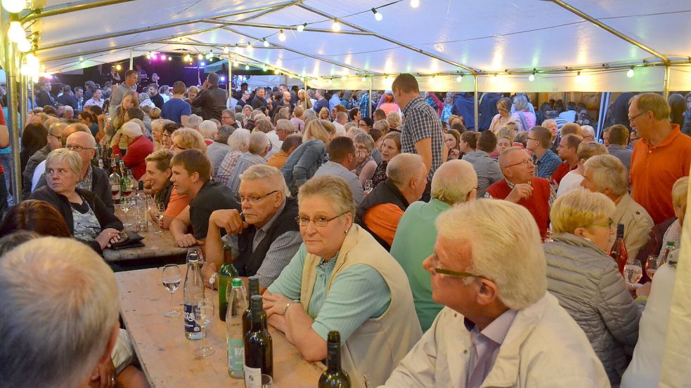 Unter einem großen Dach können Besucher auf dem Weinfest einen schönen Abend verbringen. Foto: Stromann/Archiv