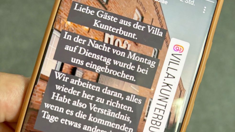 In den sozialen Netzwerken wie Instagram informierten die Betreiber des Cafés „Villa Kunterbunt“ über den Einbruch. Foto: Ammermann