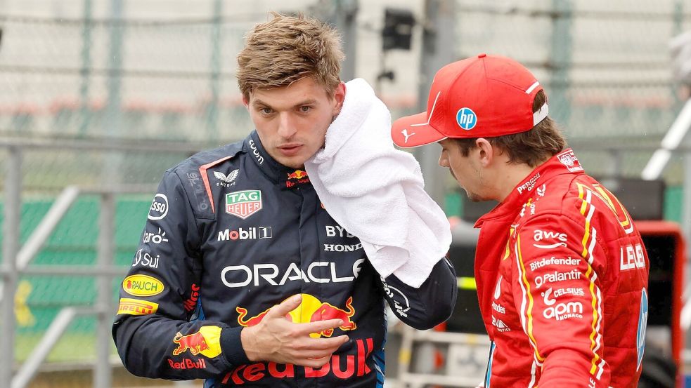 Max Verstappen startet trotz Pole Position hinter Charles Leclerc. Foto: Geert Vanden Wijngaert/AP/dpa