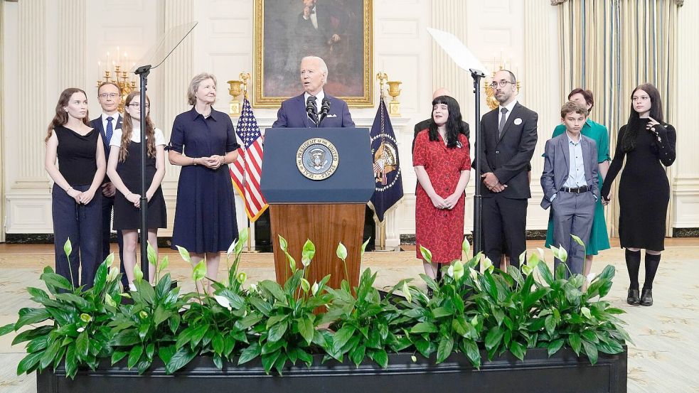 US-Präsident Joe Biden hat Deutschland für seinen Beitrag in einem internationalen Gefangenenaustausch gedankt. Foto: Evan Vucci/AP