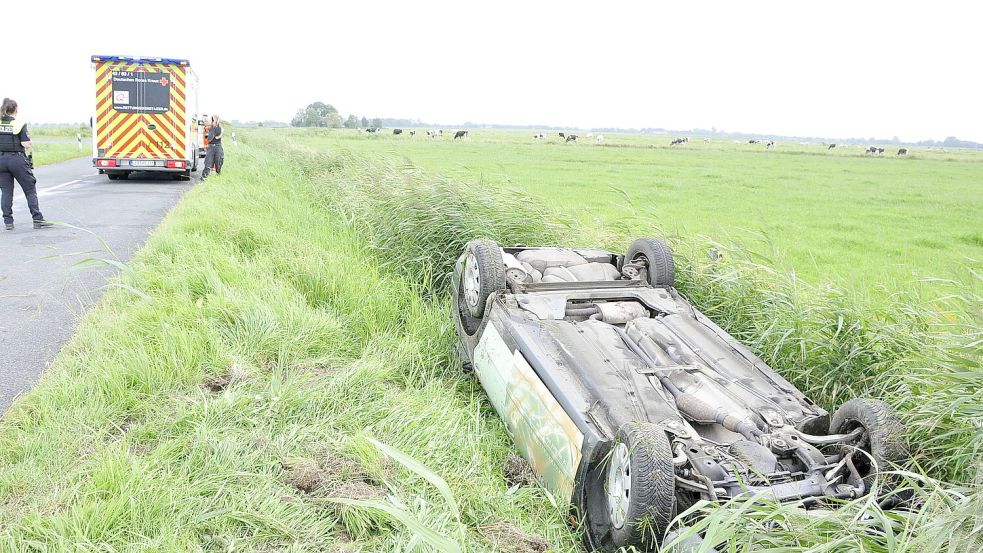 Die Polizei wurde zu einem Unfall in Jemgum gerufen. Foto: Wolters