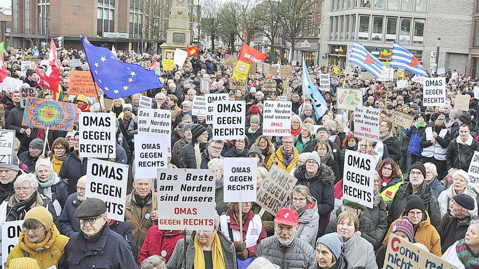 Im Februar wurde in Leer für Demokratie und Vielfalt demonstriert. Foto: Wolters/Archiv